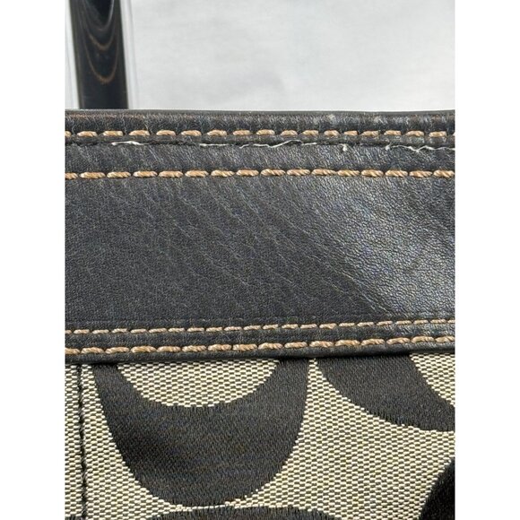 Coach Signature Sufflette C Canvas & Leather Hobo Shoulder Crossbody Bag - Picture 7 of 15